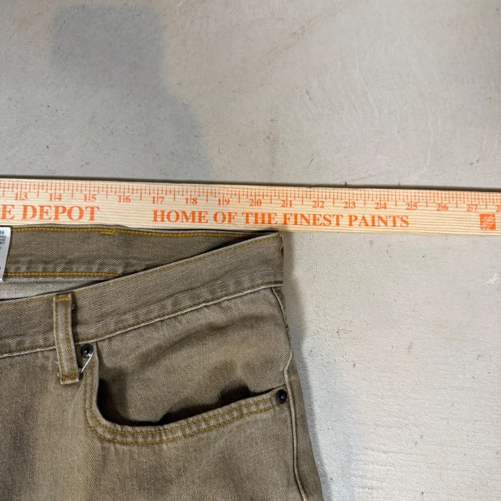 Levis 505 Regular Fit Tan Brown Jeans Mens 42x30 Straight Leg Cotton Denim